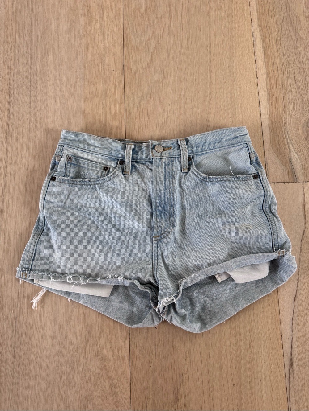 Denim Forum The Farrah Cheeky Short Denim Jean Shorts Size 28